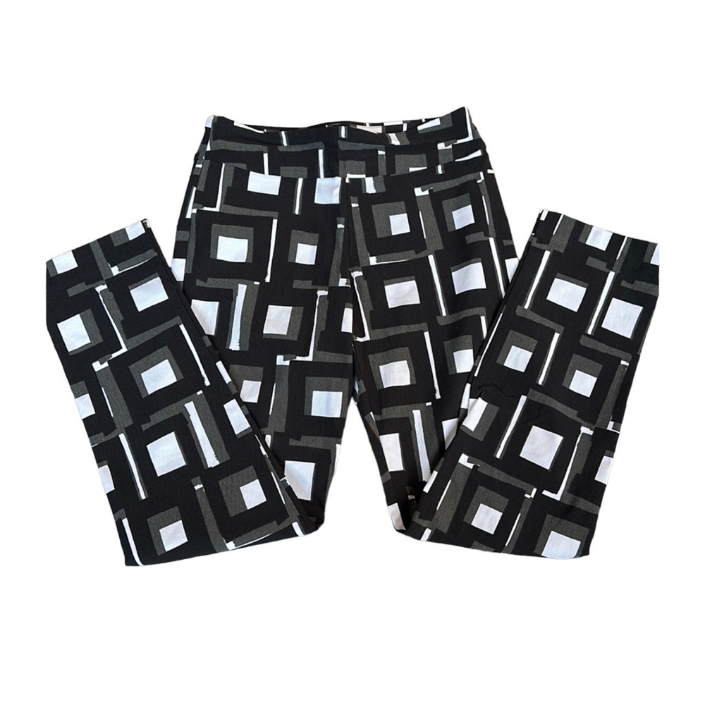KRAZY LARRY black, gray & white squares pant, size 2, EUC - Picture 2 of 8